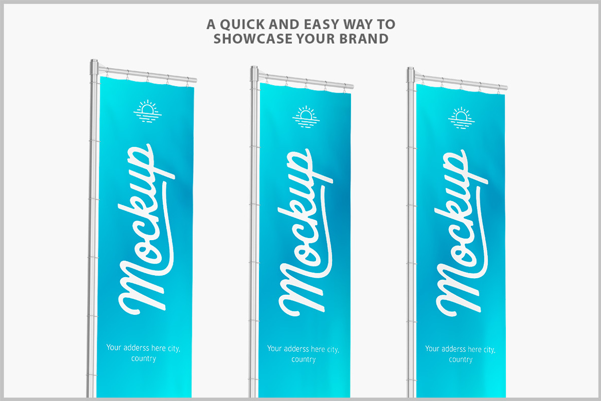 Flag Pole Banner Mockup PSD, an Advertising Mockup by Bruno's Shop (Photo 2 of 4)