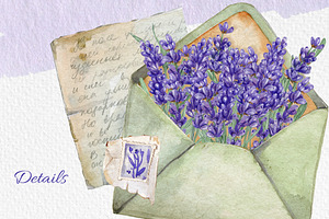 Watercolor Provence Lavender Clipart