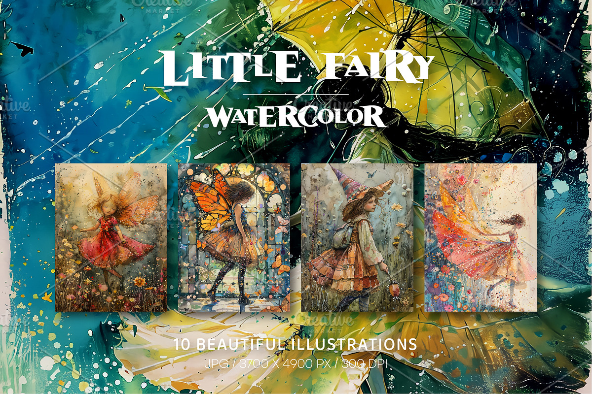 Little fairy. Watercolor. Wall Art., a Decorative Illustration by KENO Mascots (Photo 1 of 7)