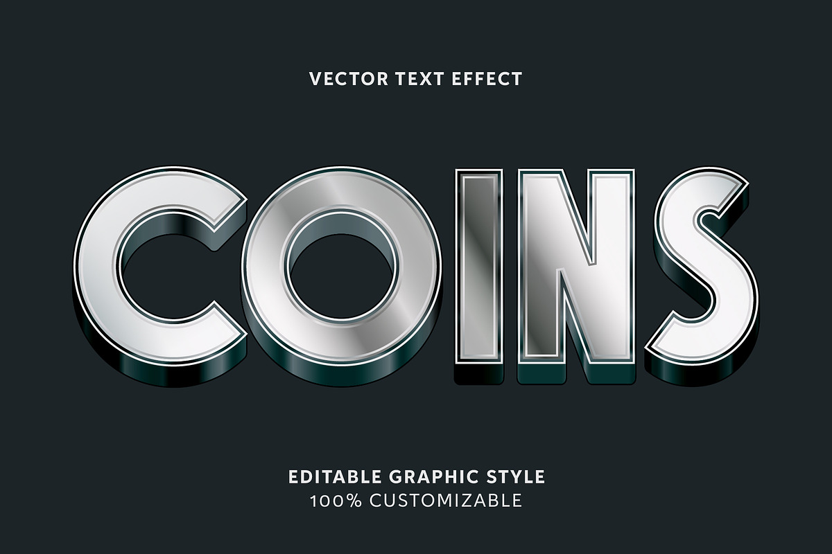Chrome Metallic Bold Text Effect