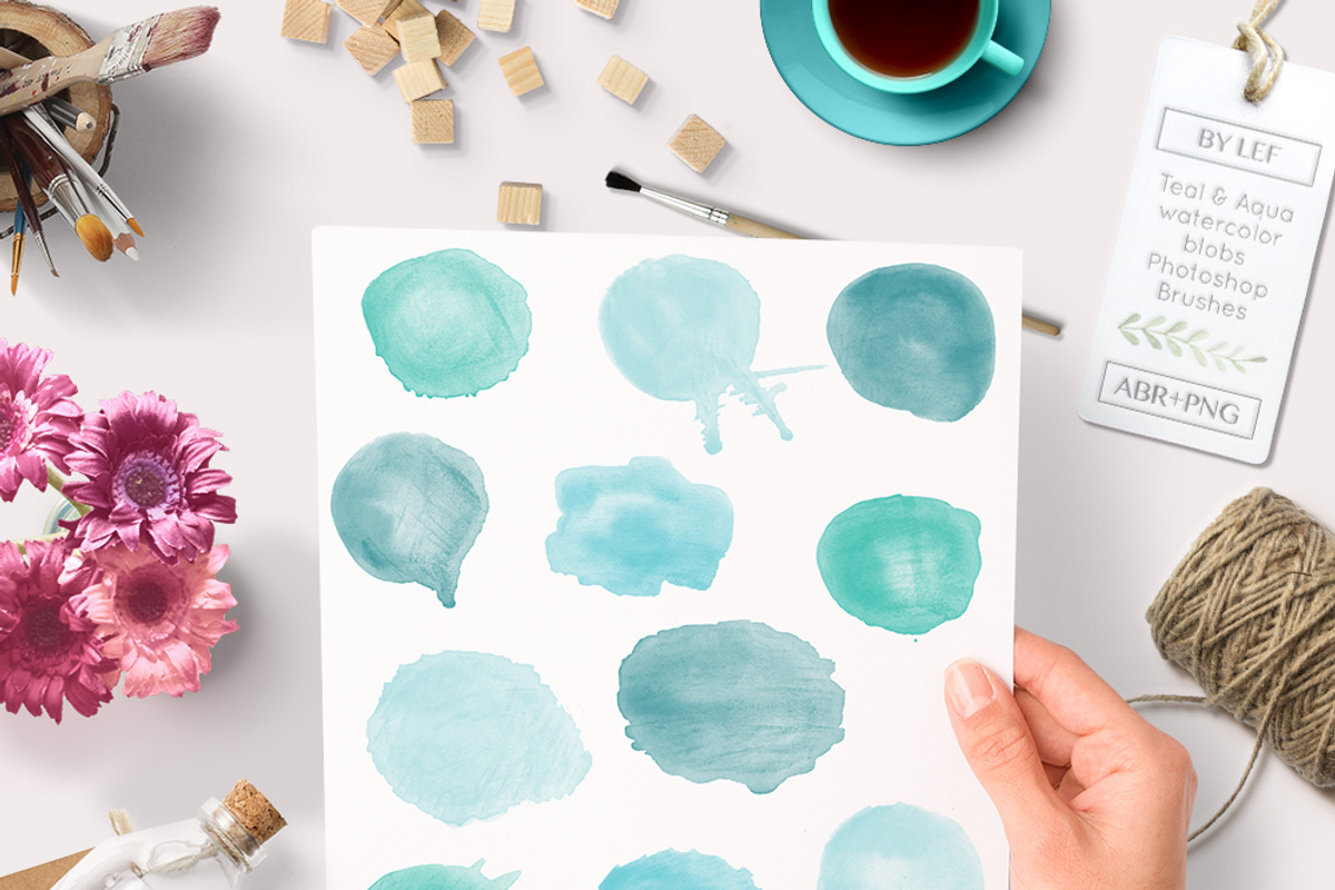 Watercolor Photoshop Brushes Blobs preview 4