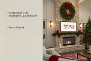 Christmas Holiday Framed TV Mockup, a Household Mockup by RevintageStudio (Thumbnail 3 of 5)