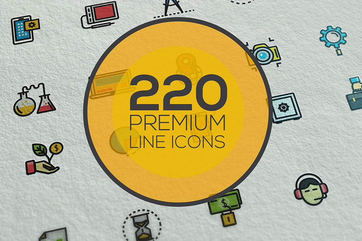 Set of modern Color Line Design icon
