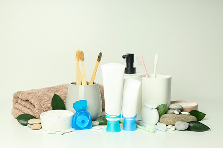 Concept of tooth or oral care with accessories, a Health & Medical Photo by AtlasStudio PRO