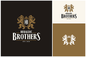 Rampant lion coat or arms royal logo, a Branding & Logo Template by Enola99d