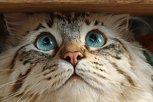 Curious Blue-Eyed Cat Close-Up, an Animal Photo by Ales Munt
