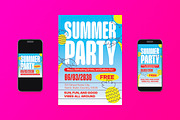 Geo Minimalism Summer Party Flyer, a Flyer Template by Aiyari Graphic (Thumbnail 1 of 3)