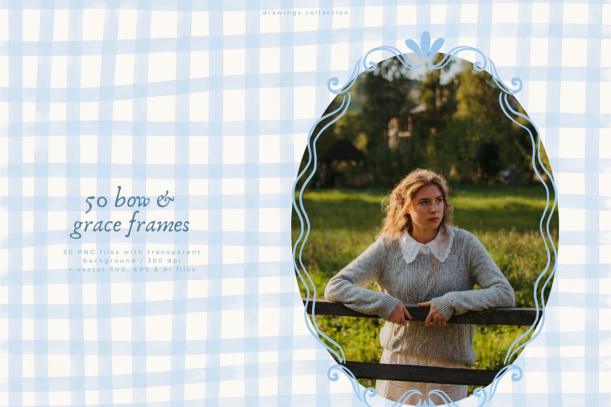 50 Bow & Grace Frames, a Decorative Illustration by PeDe Designs (Photo 6 of 9)