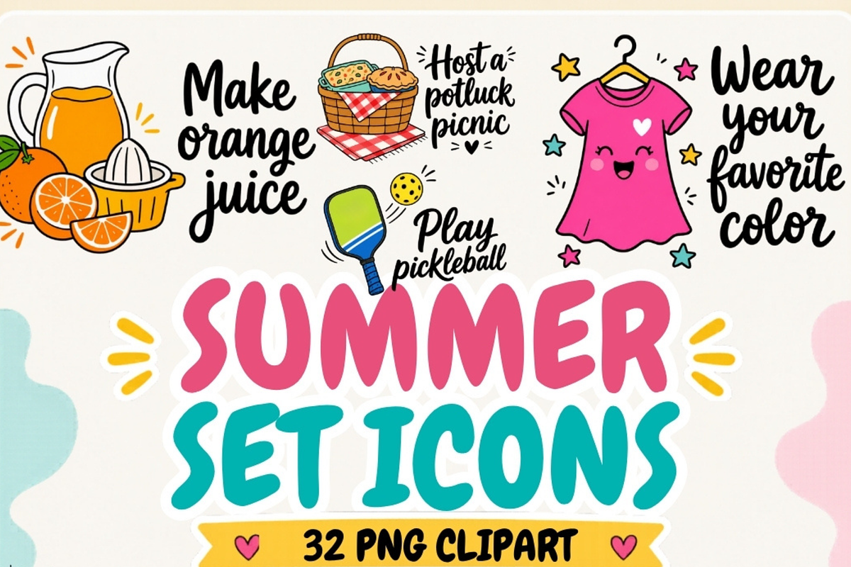 Summer Stickers Icons Clipart PNG, a Solid Icon by Tanya Kart (Photo 8 of 8)