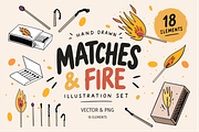 Matches & Fire Illustrations, an Object Illustration by Oktyabr (Thumbnail 1 of 6)