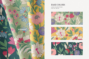 Silk Botanical Pattern And Flowers