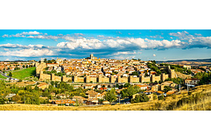 Avila with medieval walls in spain containing avila, spain, and architecture, an Architecture Photo by Leonid Andronov