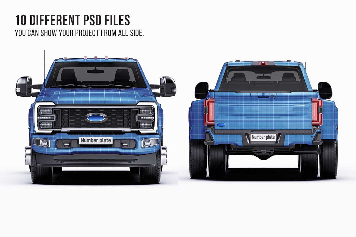 Realistic Heavy-Duty Dually Mockup
