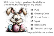 Whimsical Easter Bunny Clipart, an Illustration by Pixels.Craft (Thumbnail 3 of 5)