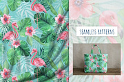 Flamingo Watercolor Patterns, a Decorative Illustration by Gribanessa (Thumbnail 4 of 4)