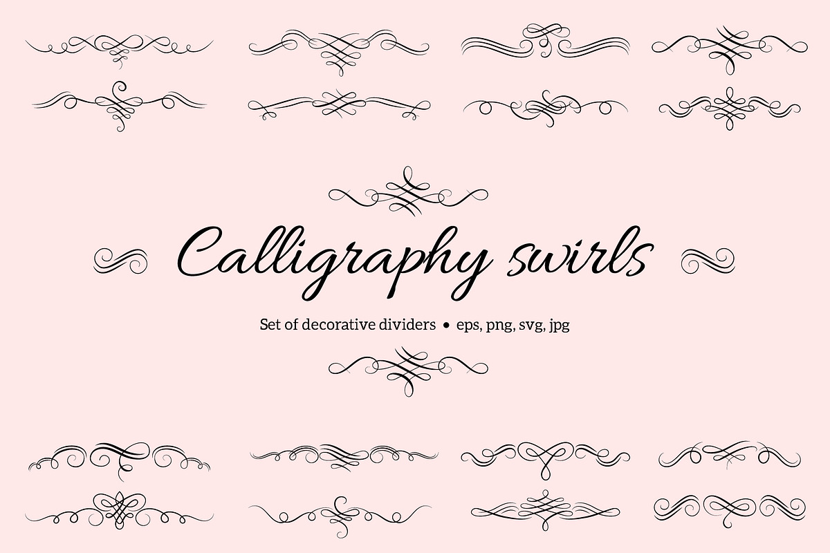 Calligraphy swirls dividers, an Object Graphic by Woters little shop (Photo 1 of 3)