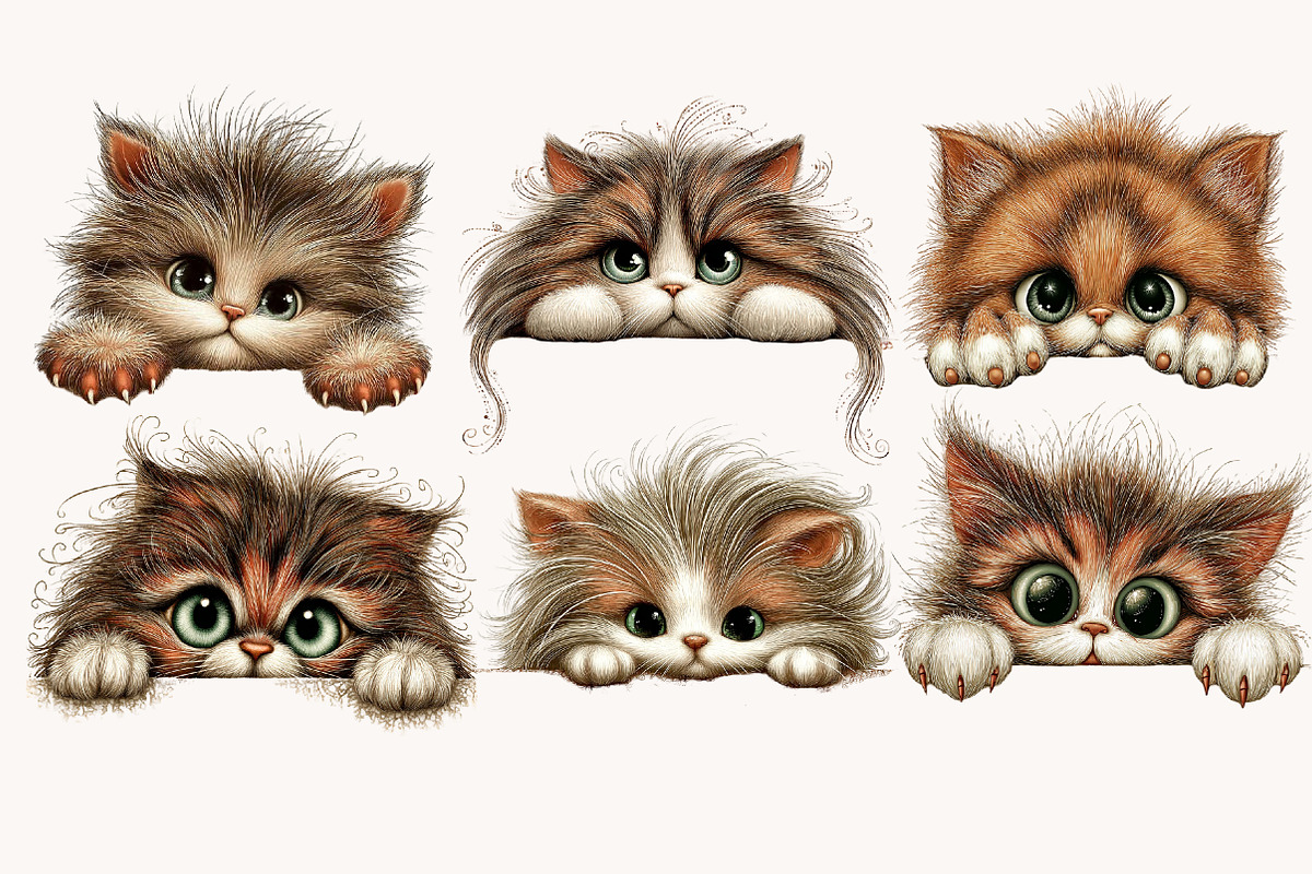 Breeds of Peeking Cats New Clipart, a Seasonal Illustration by Designworld (Photo 5 of 5)