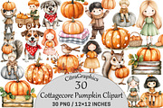 Cottagecore Pumpkin Clipart Set, an Illustration by CitraGraphics (Thumbnail 1 of 5)