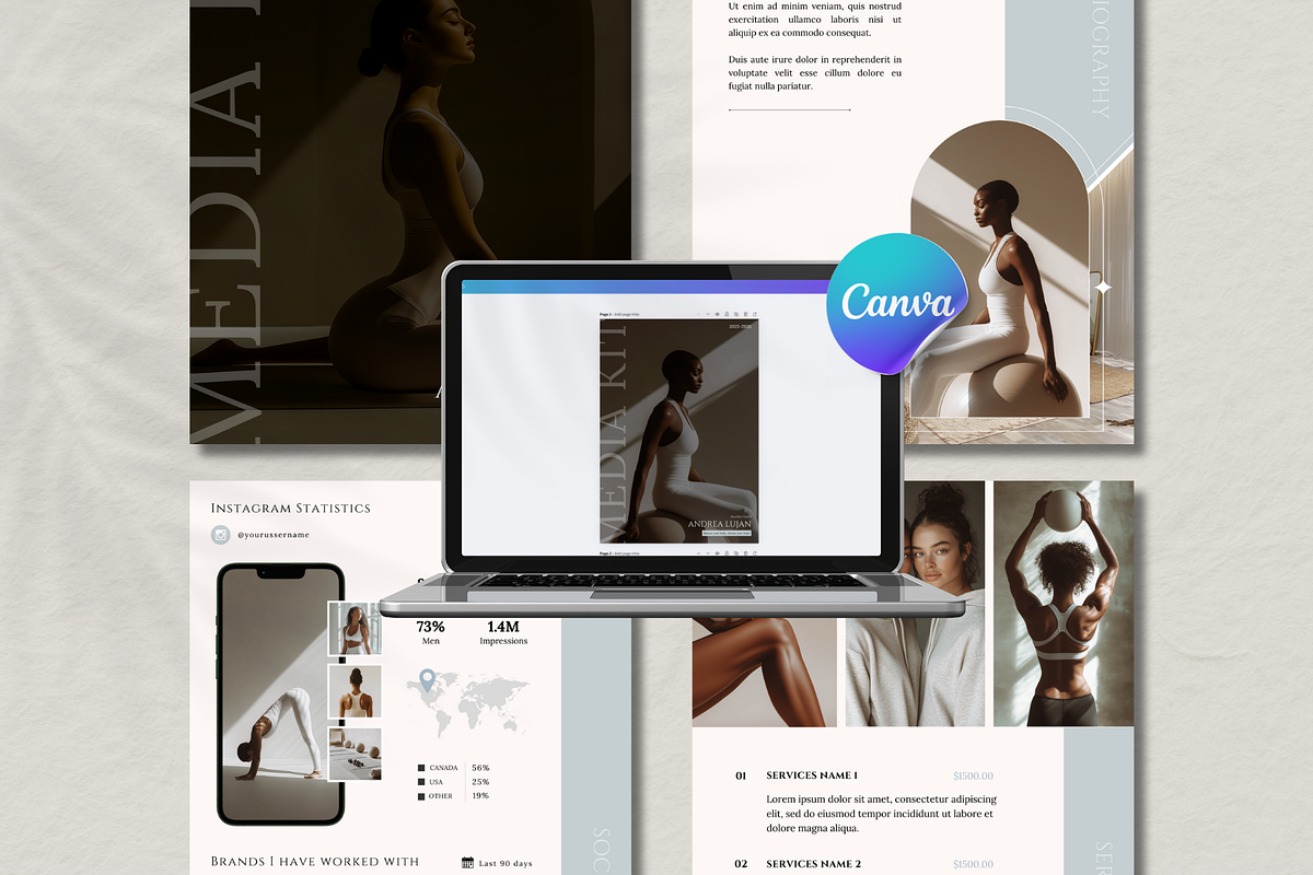 Pilates Coach Media Kit for Canva, a Marketing Template by Bonita Digital Design (Photo 7 of 7)