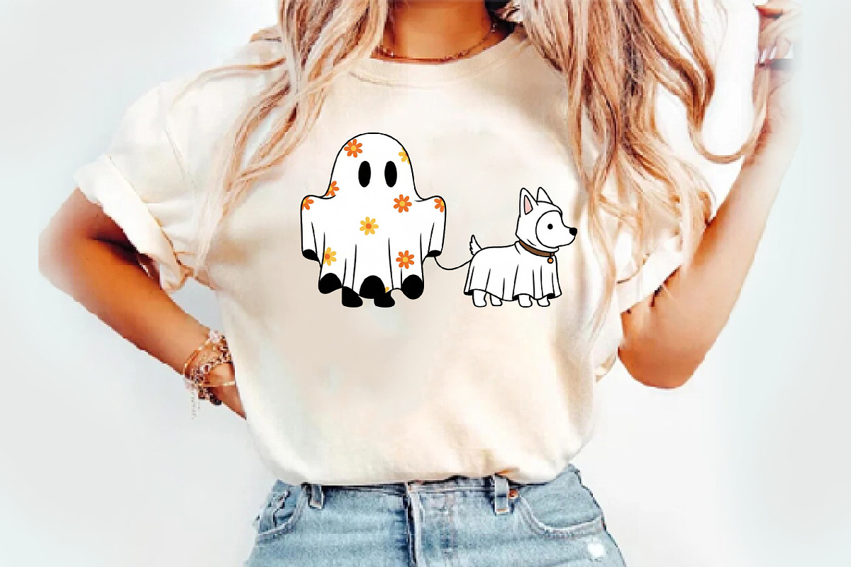 Сute Ghost Dog PNG, an Illustration by Watercolor design (Photo 2 of 3)
