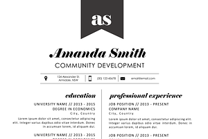 2 In 1 Top Ribbon Resume Template