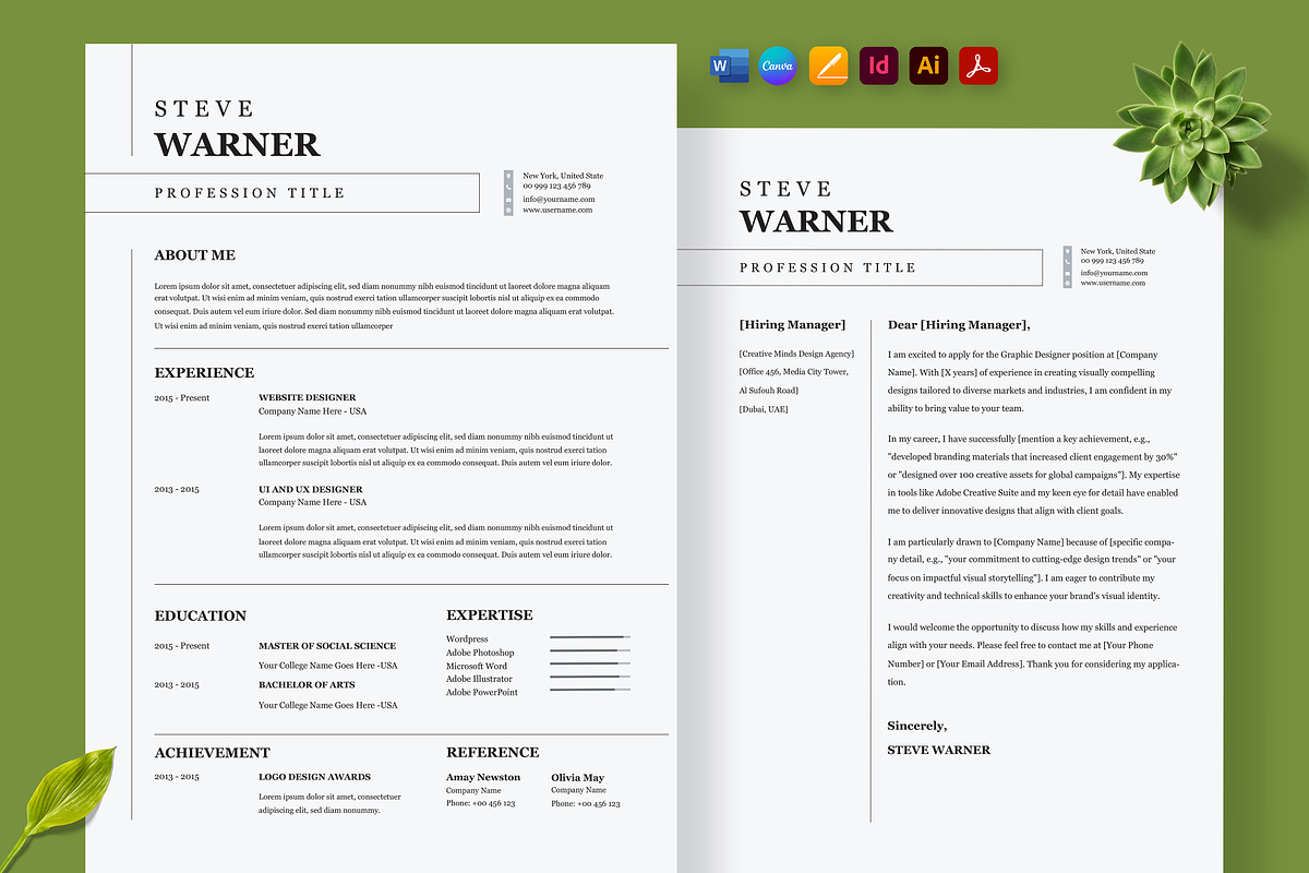 Tailored USA & NYC Resume Design, a Resume Template by Nur Designer (Photo 1 of 4)