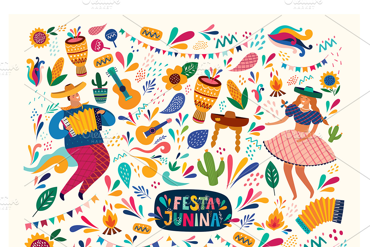 Festa Junina Brazil Collection, a Decorative Illustration by MoleskoStudio (Photo 3 of 3)