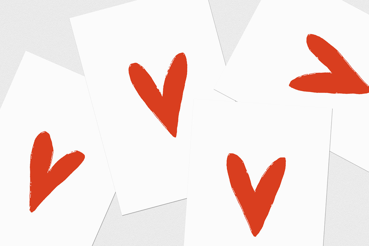 Cute doodle hearts, love symbols set, a Decorative Illustration by Good Studio (Photo 5 of 10)