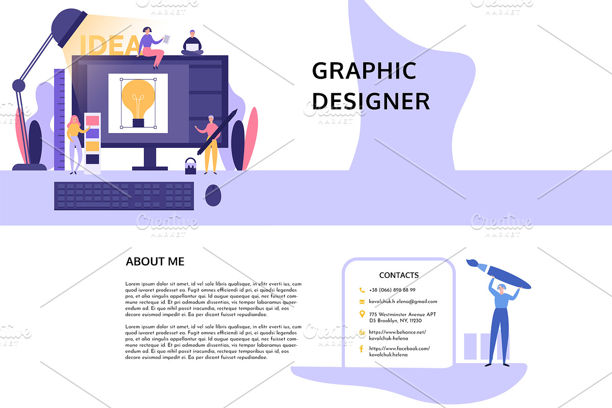 Graphic Designer Resume PSD, a Resume Template by Halfcircle (Photo 2 of 2)