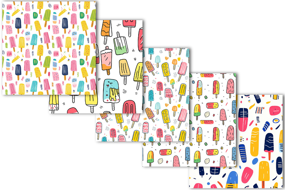 Summer Ice Cream Seamless Pattern, a Pattern Graphic by OK Design (Photo 5 of 5)
