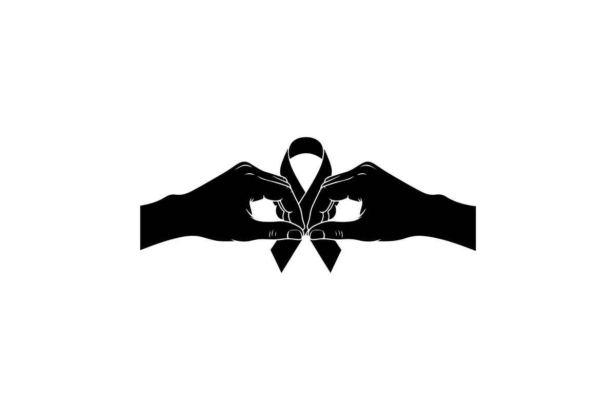 Cancer Awareness Black Ribbon Icon, a Healthcare Illustration by Designer_Momina (Photo 13 of 16)