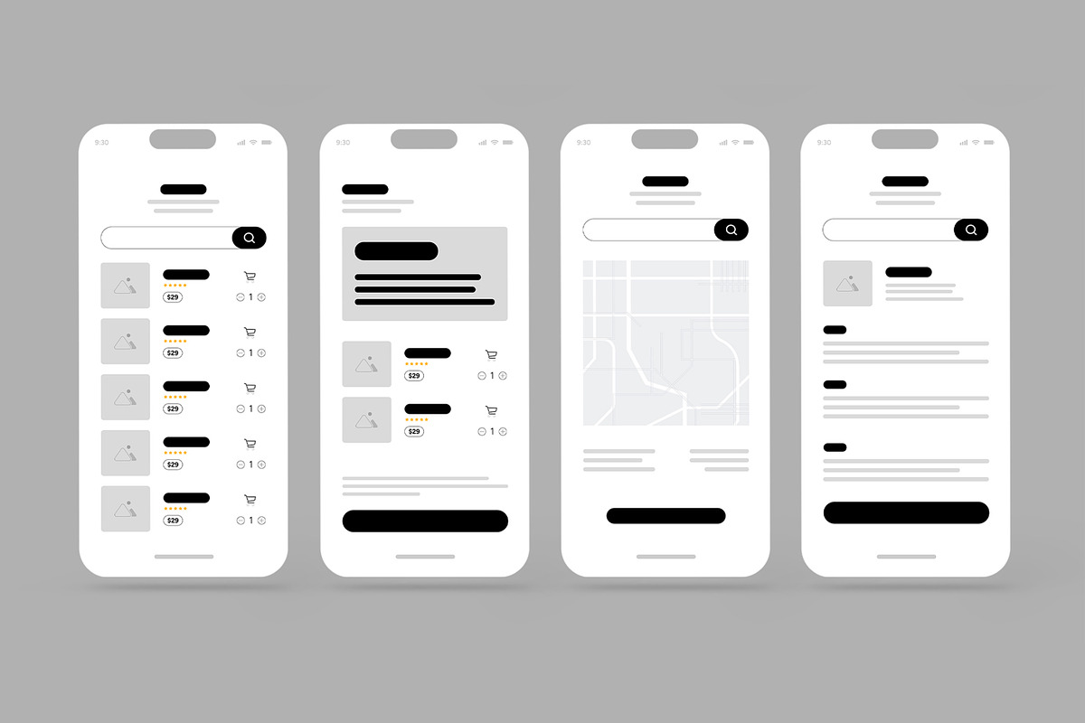 Mobile App Wireframe Template, a Wireframe Template by MightyDesign (Photo 4 of 7)