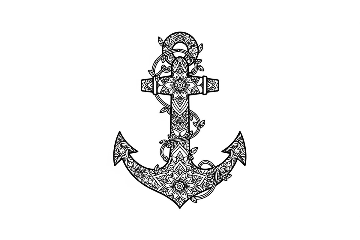 Ornamental Anchor Silhouette SVG, an Illustration by Designs_River (Photo 12 of 31)