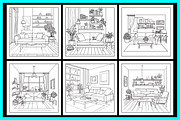 Home Interior Coloring Book, a Decorative Illustration by protabsorkar11 (Thumbnail 4 of 7)