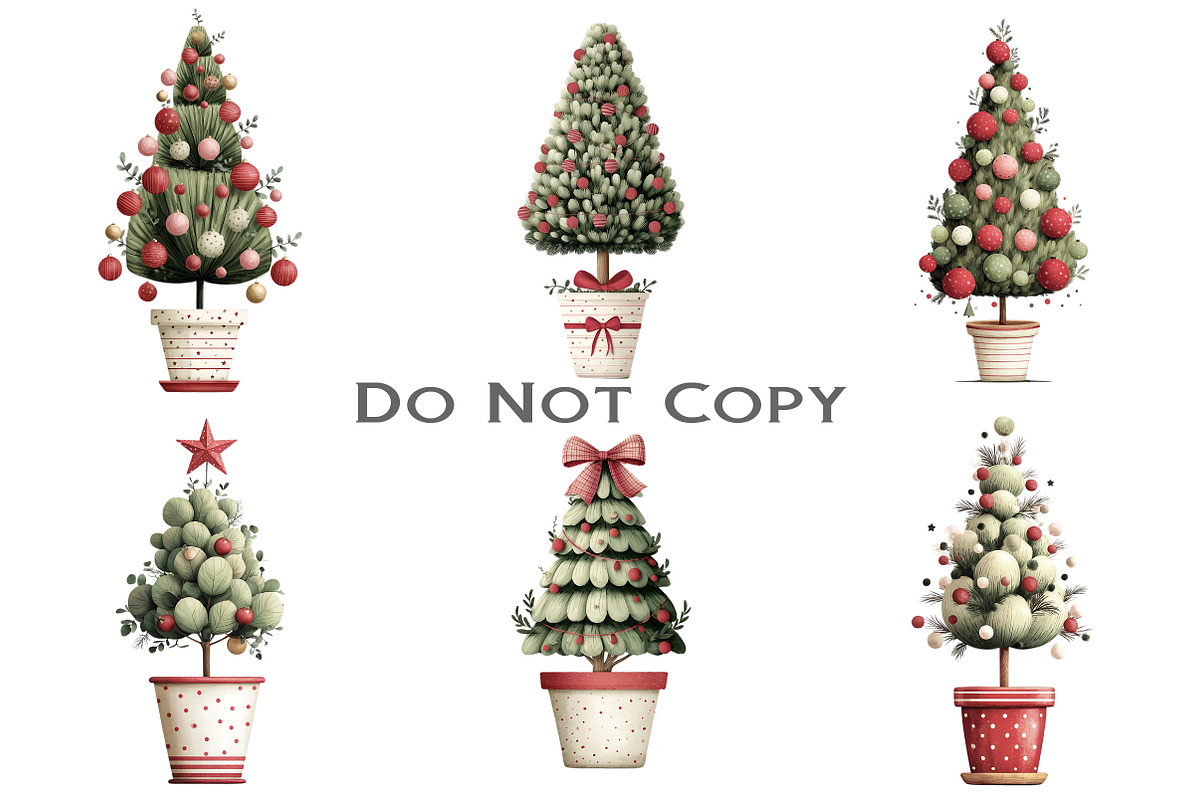 Cute Christmas Topiaries Tree, an Illustration by Craft Nest (Photo 5 of 11)