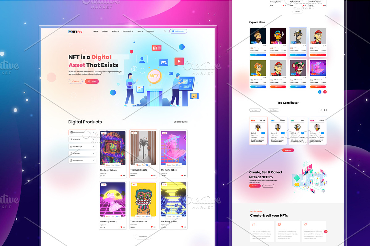 Mega UI Website Template Bundle, a Landing Page Template by DesignsLab (Photo 17 of 22)