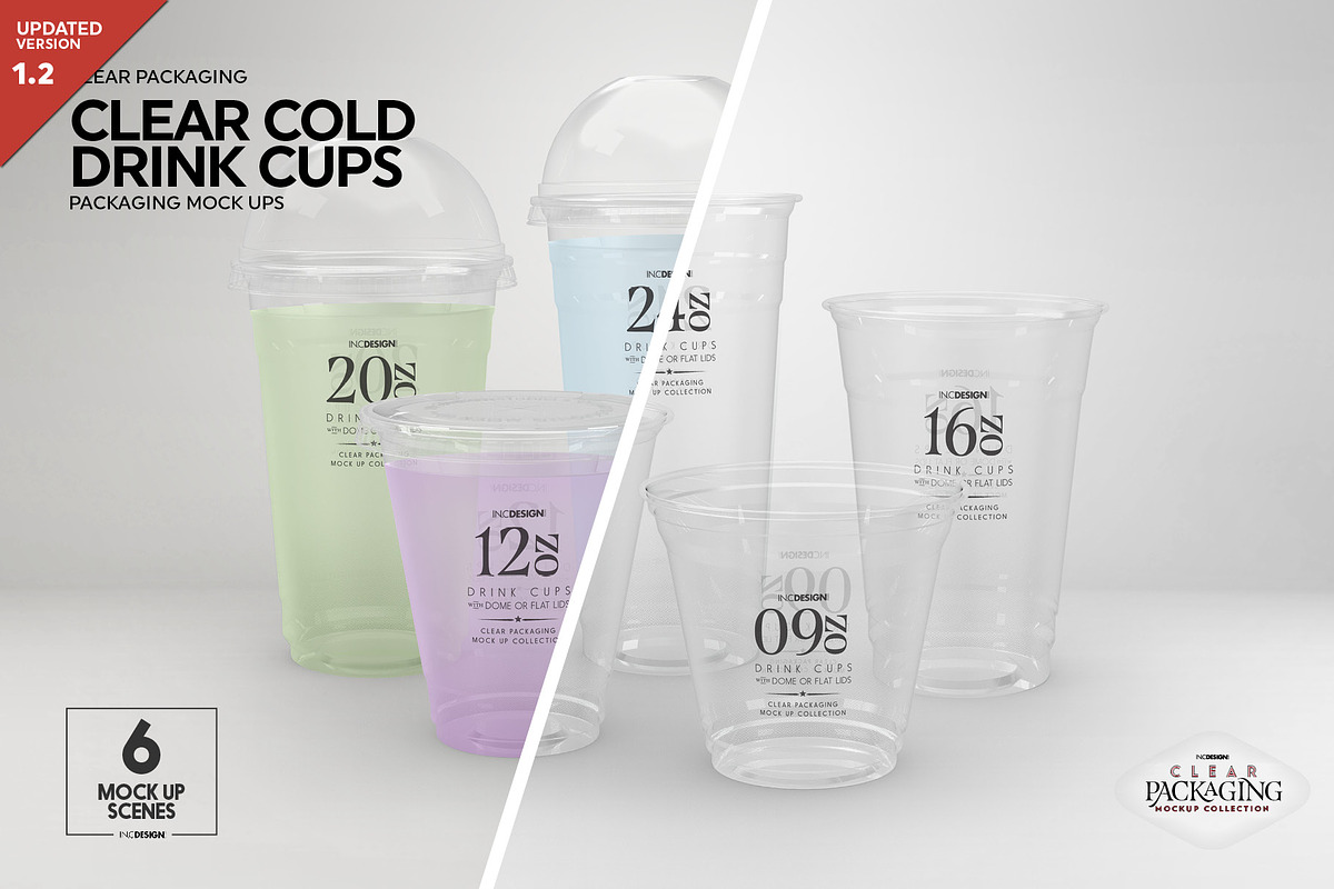 Clear Cold Drink Cups Mockup, a Cups & Container Mockup by INCDesign (Photo 1 of 20)