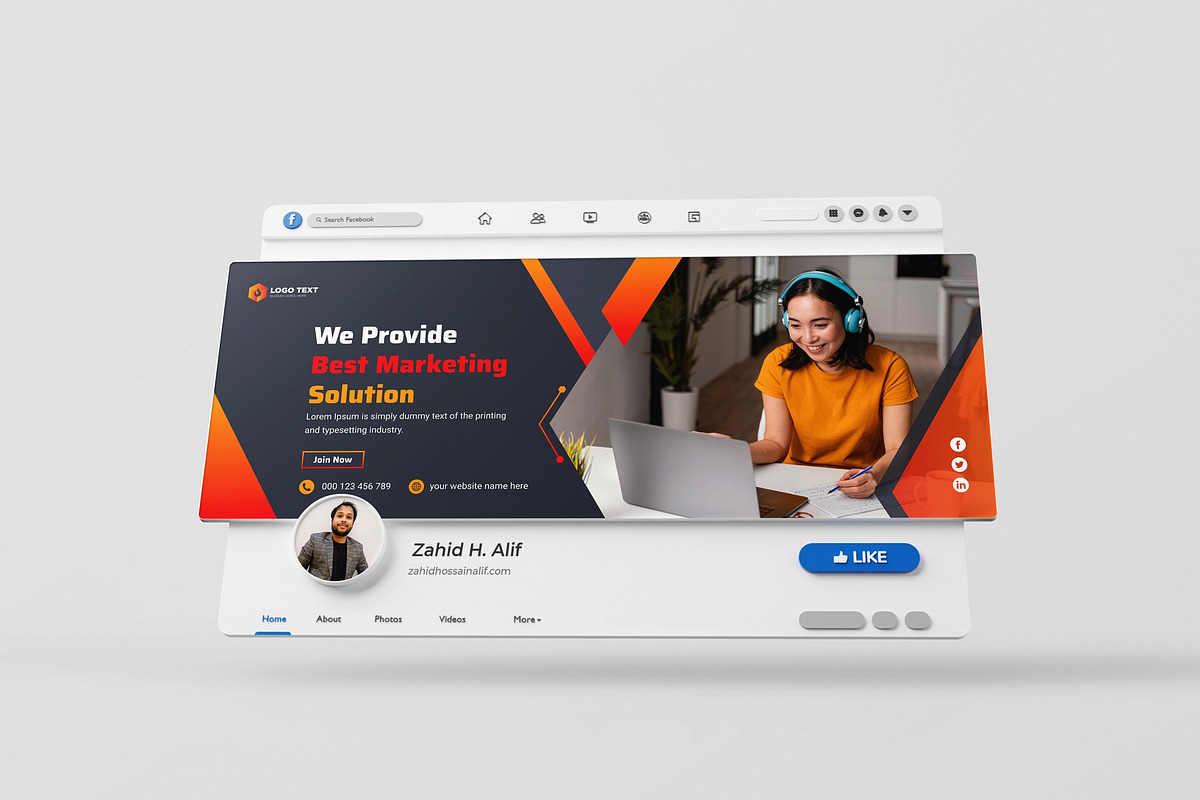 Facebook & web cover banner template, a Social Media Template by zahidhossainalif (Photo 3 of 4)
