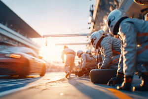 Dynamic pit stop action during a race, a Sports & Recreation Photo by AlyaAnd
