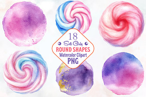 Soft Girly Round Shapes Clipart, an Illustration by RobertsArt