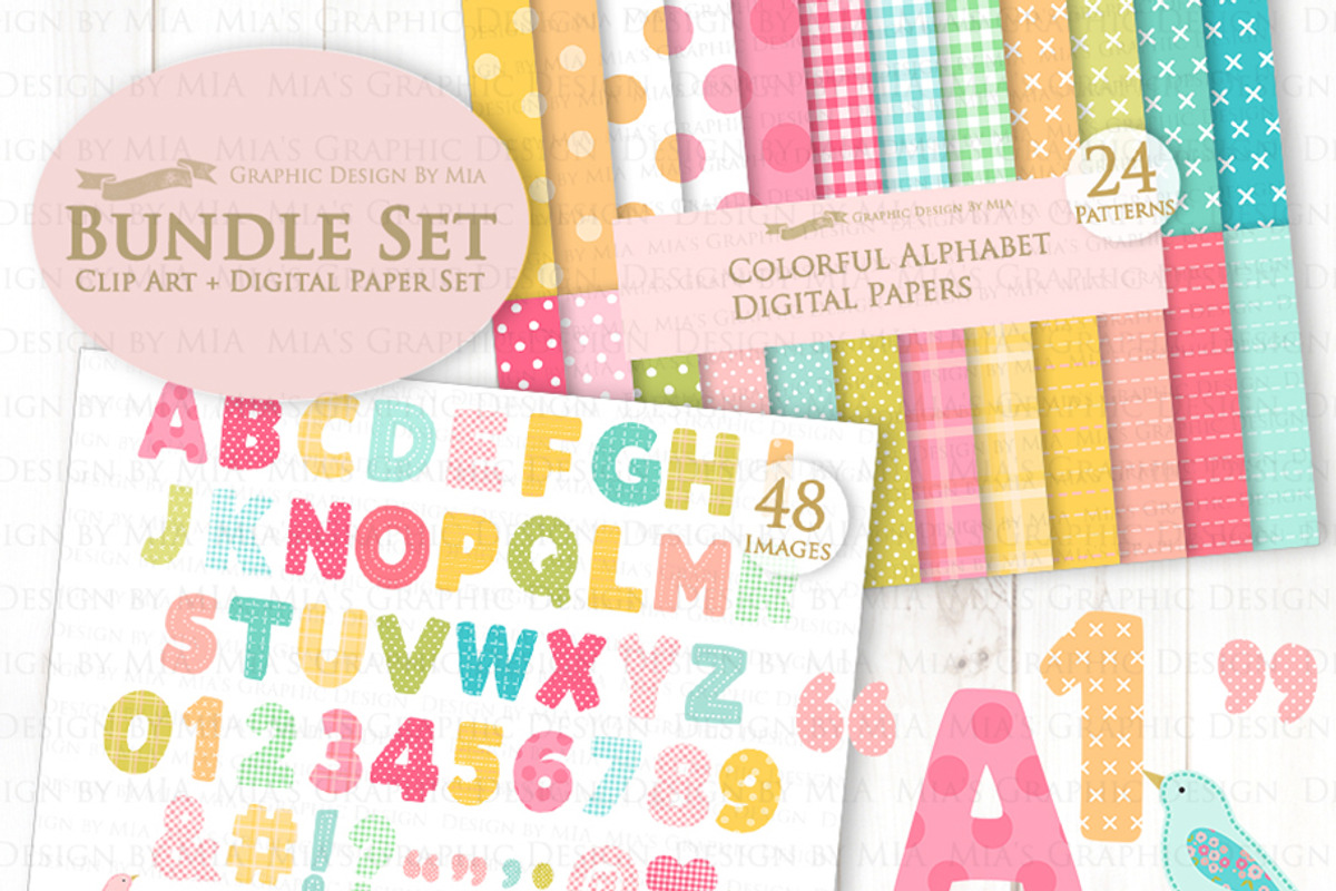 Colorful Alphabet & Numbers, an Illustration by Mia's Graphic Design (Photo 2 of 8)