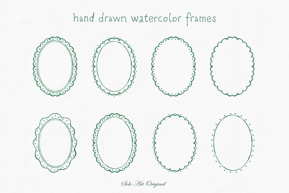 Watercolor Whimsical Green Frams, an Object Graphic by Solo Art Original (Photo 3 of 12)