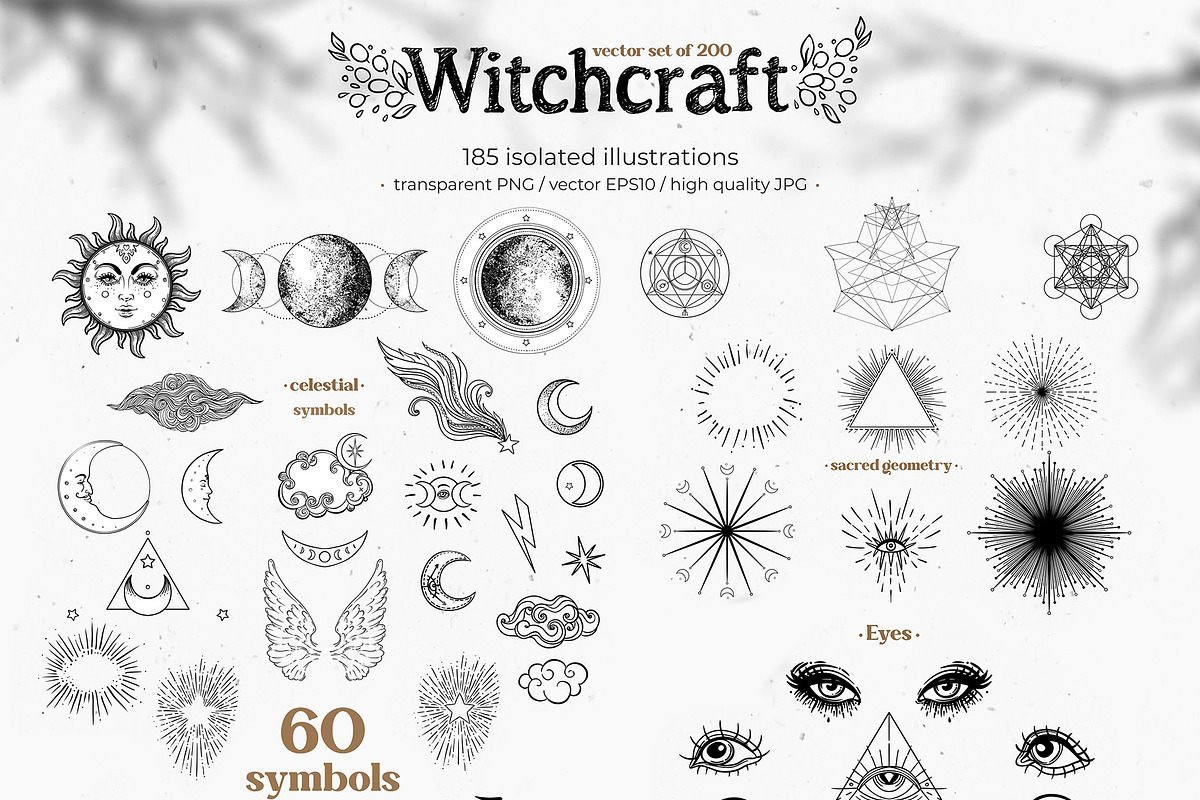 Witchcraft vector set of 200, a Food Illustration by Varvara Gorbash (Photo 9 of 13)