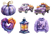 Lavender Fall Clipart, an Illustration by Watercolor design (Thumbnail 4 of 4)