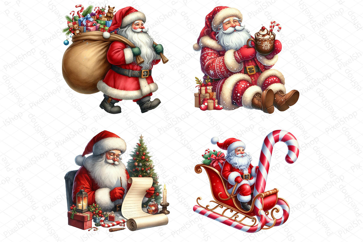 Christmas Santa Claus Watercolor, an Illustration by DreamPrint404 (Photo 3 of 4)