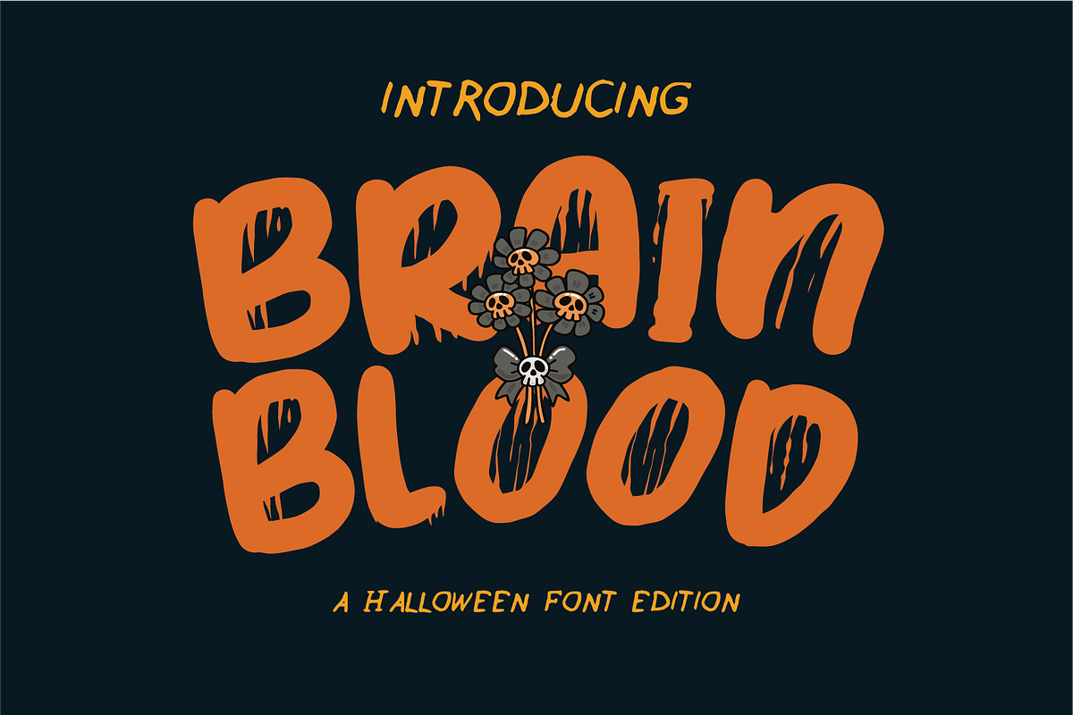 BrainBlood | Halloween Font, a Handwritten Font by Berdansabersama (Photo 1 of 8)