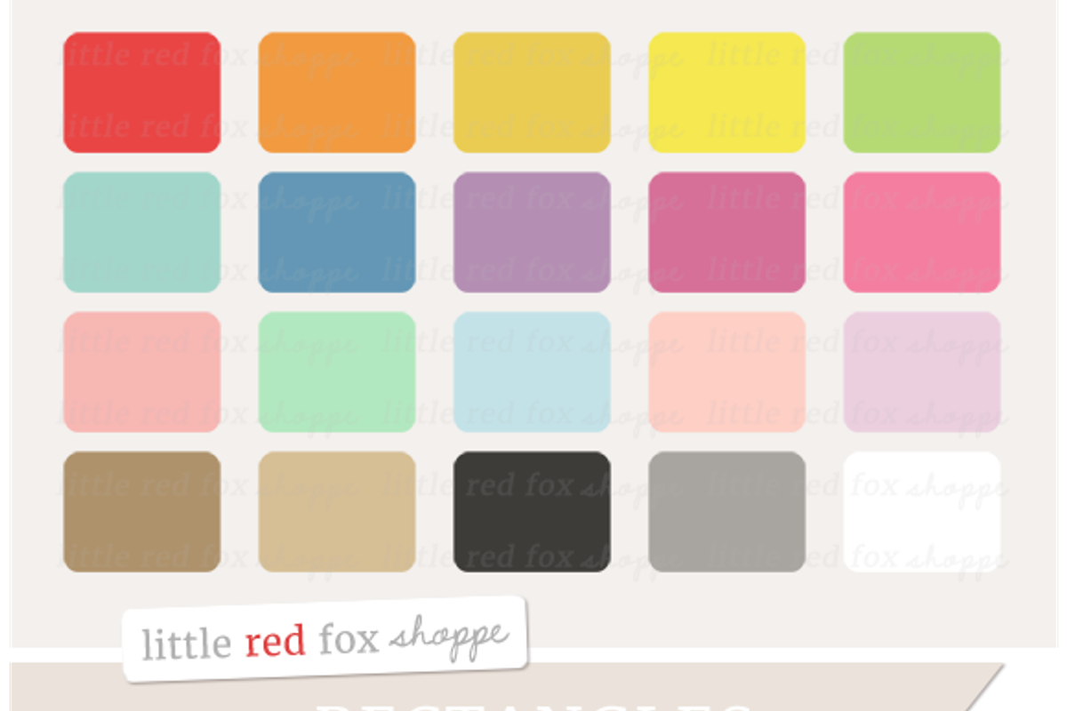 Rounded Rectangle Clipart, an Illustration by Little Red Fox Shoppe