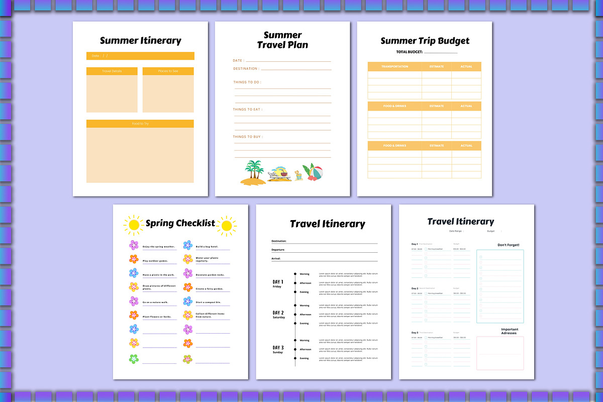 Summer Planner For Kids For Canva, a Stationery Template by Shumaya (Photo 3 of 5)