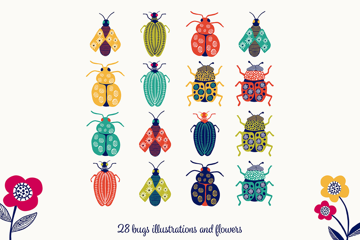 Cute Bugs and Flowers, an Animal Illustration by Chus Moreno Studio (Photo 2 of 3)