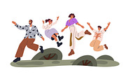 Happy families jumping with kids set, a Person Illustration by Good Studio (Thumbnail 7 of 13)